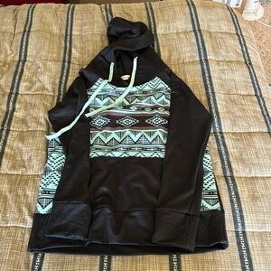 black and teal aztec hoodie!